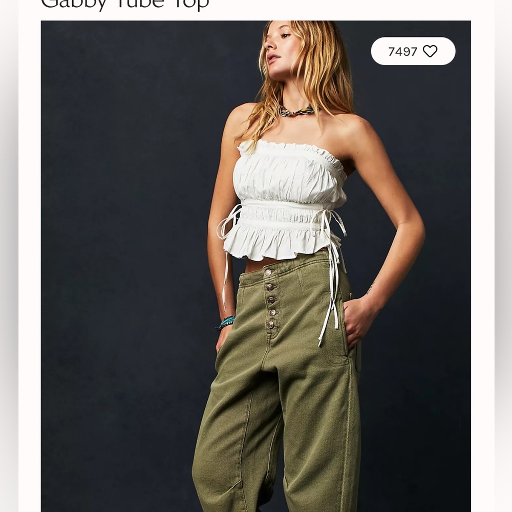 NWT. Free People Gabby Tube Top. White. Size XL